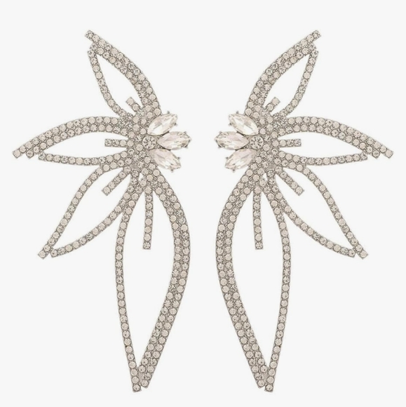 4" Butterfly Wings Rhinestone CZ Crystal Flower Petals Abstract Flowers Big New - Picture 5 of 7